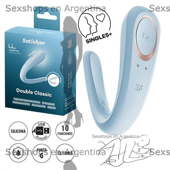 Double Classic estimulador para parejas con carga USB